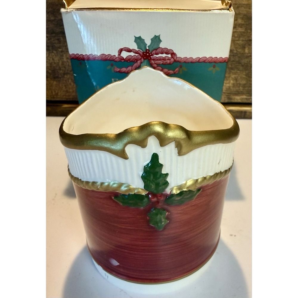 Fritz and Floyd Christmas Candleholder 1989 In original box Vintage